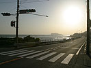 国道134号と夕日