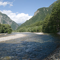 梓川と山