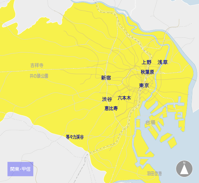 東京23区の地図